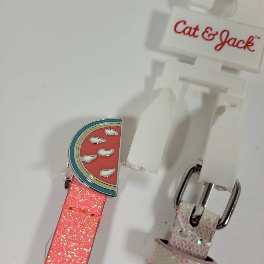 Cat & Jack Girls Belts Lot (Includes 2 sets, 4 belts total) 2 White & 2 Pink - Picture 3 of 6